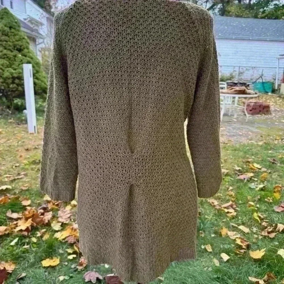 Berretti Made In Italy Beige Knitted Crossover Cardigan Sweater Women's Medium - Picture 4 of 6